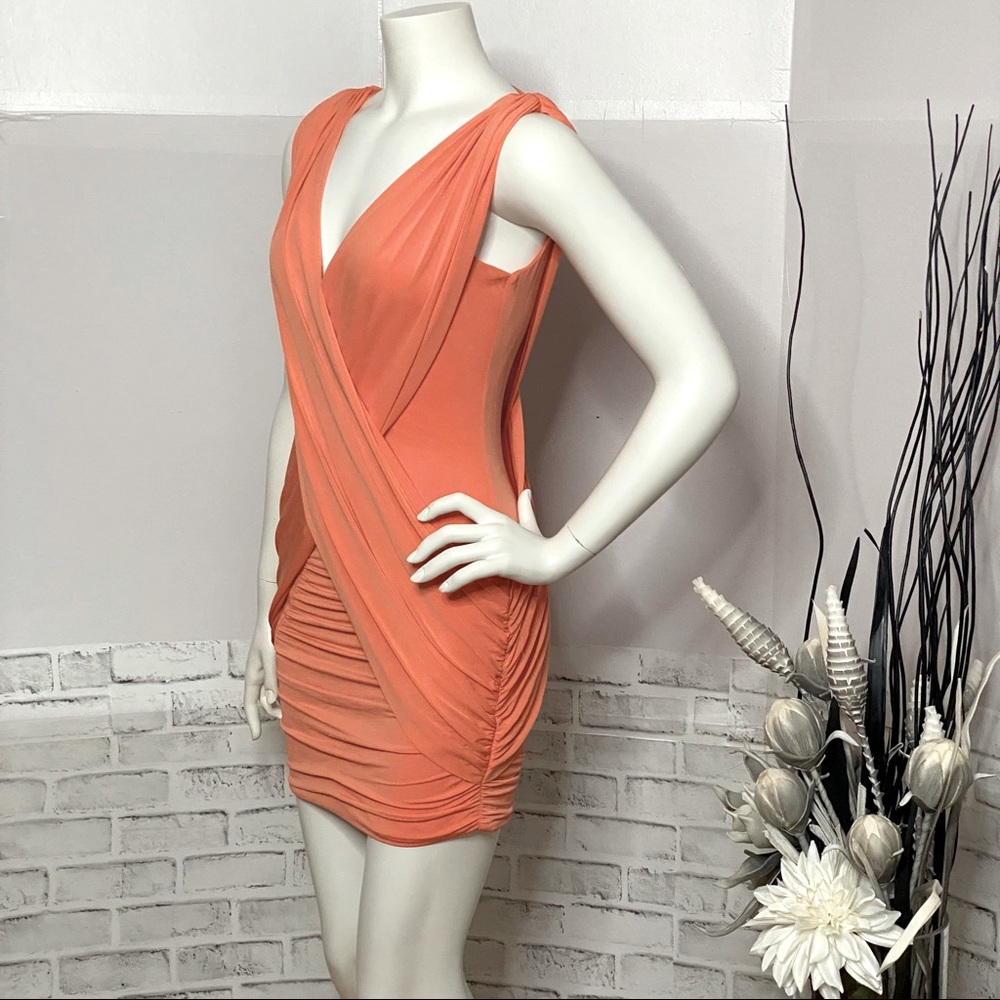 SOLD | 🔥SALE🔥 BCBGMaxAzria Alondra Melon Bodycon Mini Dress - Picture 1 of 16